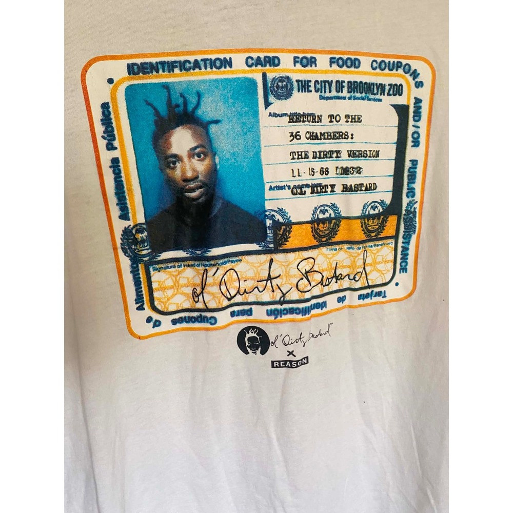 Reason x Ol Dirty Bastard ODB Return to the 36 Chambers White Graphic‎ T-Shirt L